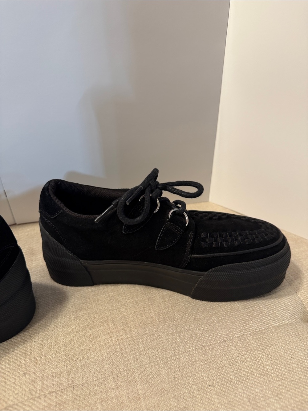T.U.K Black Suede Platform Creeper Sneakers - Picture 5 of 10